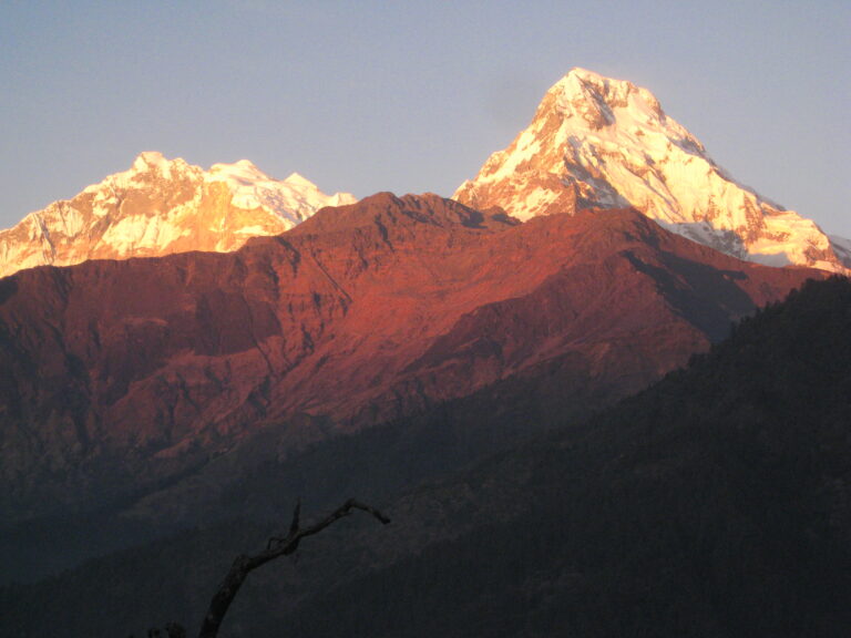 Sunset view in Annapurna himalayas